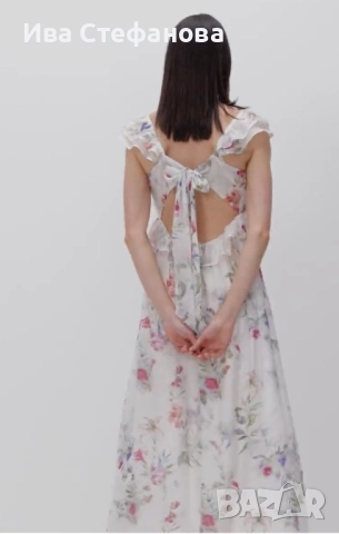 Нова 100 % вискоза кукленска разкошна лятна дълга елегантна феерична рокля флорален принт цветя , снимка 7 - Рокли - 52511825