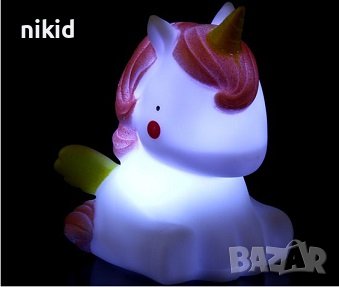 Детска нощна лампа светеща фигурка Еднорог Unicorn , снимка 2 - Настолни лампи - 44117981