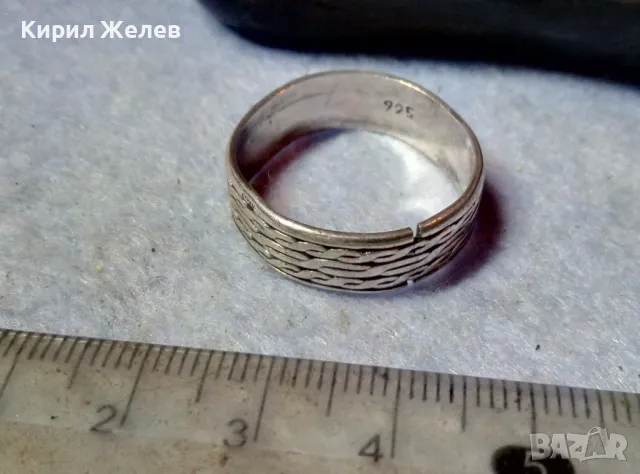 СТИЛНО РЕТРО ОРНАМЕНТИРАН АНГЛИЙСКИ СРЕБЪРЕН ПРЪСТЕН ХАЛКА СРЕБРО 925 МАЙСТОРСКА АРТ ИЗРАБОТКА 50071, снимка 7 - Пръстени - 48901846