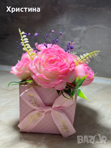 Букет от ароматни соеви свещи подарък за жена , снимка 2 - Ръчно изработени сувенири - 52663619