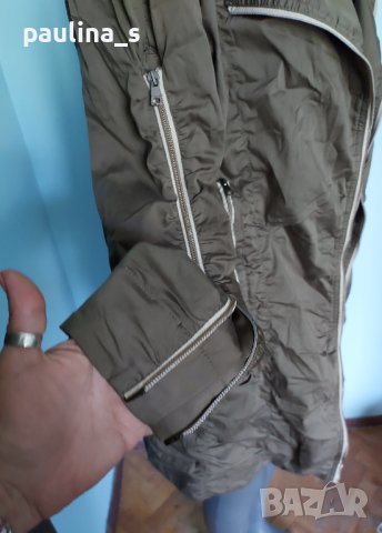 Дизайнерски тренч с кожен ефект "Marc Cain" sports / унисайз , снимка 5 - Палта, манта - 36840255