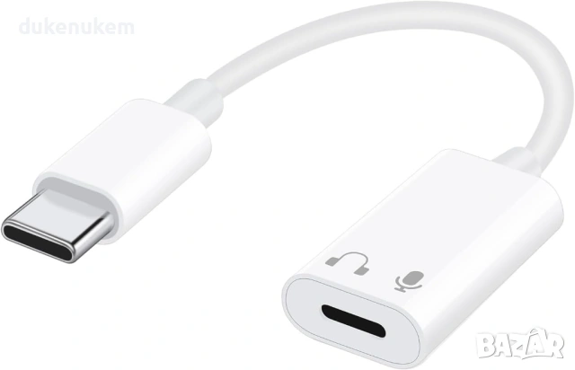 Lightning към USB-C аудио адаптер за слушалки за iPhone 15/16, iPad, MacBook и Android, Type-C