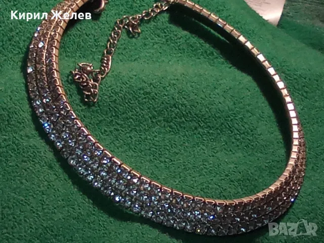 ПОСРЕБРЕНА КРИСТАЛНА РЕТРО АРТ ОГЪРЛИЦА КОЛИЕ 47206, снимка 14 - Колиета, медальони, синджири - 47296068