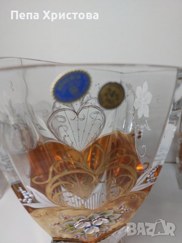 Комплект от оловен чешки кристал Бохемия , снимка 9 - Чаши - 43913428