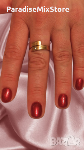 Модерен дамски пръстен тип халка от неръждаема стомана с цирконий Casablanca, снимка 3 - Пръстени - 44874596