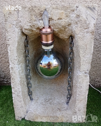 АРТ ИНСТАЛАЦИЯ "Beton chain vintage led lamp " - ПРОМО