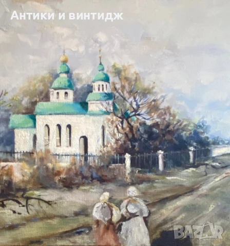 Маслена картина Руски сюжет платно, снимка 6 - Картини - 50706266