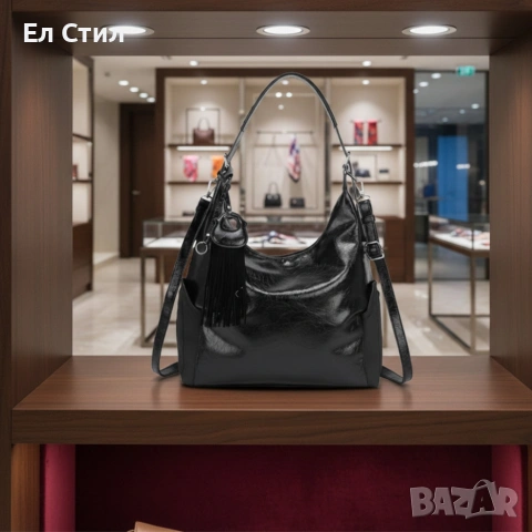 Дамска чанта с висулка и странични джобове в 7 цвята — стилна, вместителна и практична, снимка 6 - Чанти - 53567210