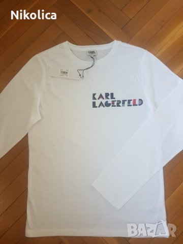 НОВА мъжка блуза КARL LAGERFELD, S/M,174 см. Оригинална! С ЕТИКЕТ!, снимка 6 - Блузи - 26622169