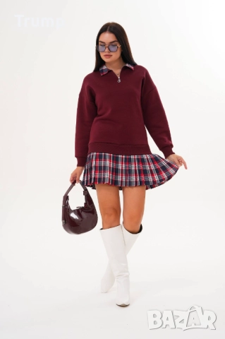 Рокля - туника , градски шик, мека и топла  каре