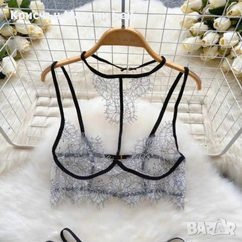 Комплект Двуцветен дантелен нежен на допир /м. л, снимка 6 - Корсети, бюстиета, топове - 43394817