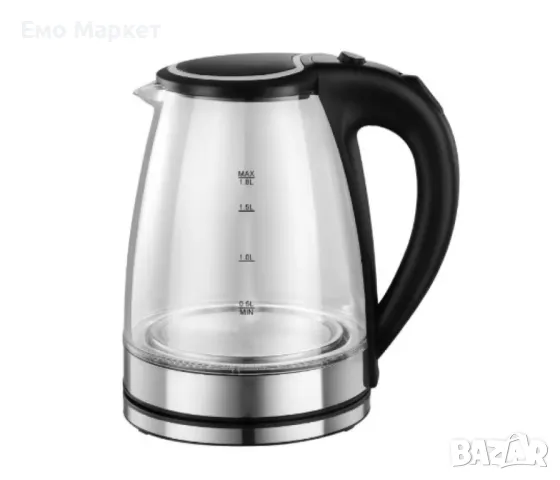 Електрическа кана Rosberg, 1800W, 1.8 л, стъклена, Черен. Гаранция 24 месеца , снимка 4 - Кани - 49451864