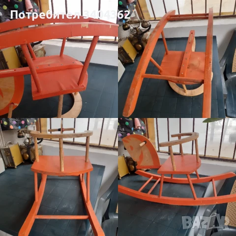 Старо голямо детско дървено конче играчка люлка Соц., снимка 7 - Антикварни и старинни предмети - 50983873