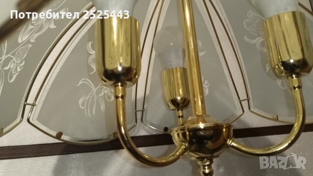 Абажур (полилей) - метален със 7 стъкла, снимка 12 - Лампи за таван - 44006625