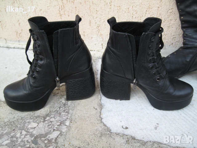 Ботуши женски естествена кожа, 37 н И Дамски кожени боти Перфектно състояние Вносот от Германия, снимка 6 - Дамски ботуши - 50553549