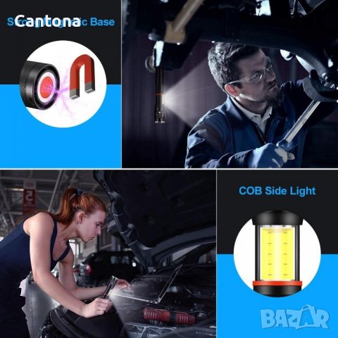 Vockvic LED тактически фенер, 1200 лумена CREE XML LED, 5 режима, прибиращ се COB, водоустойчив, маг, снимка 6 - Оборудване и аксесоари за оръжия - 37577431