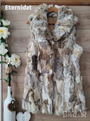 Елек естествен косъм заек, снимка 2 - Елеци - 48210704