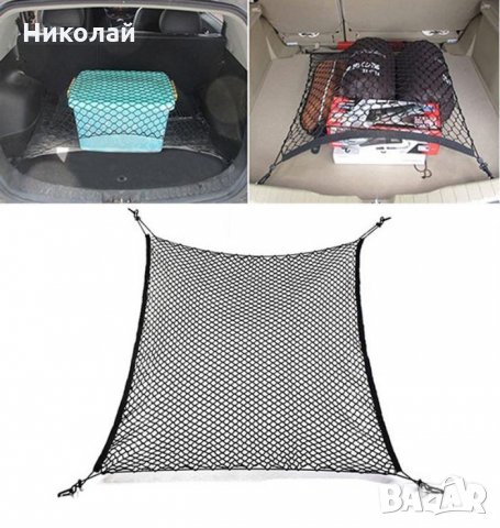 Мрежа за багажник , органайзер 70 х 70 см . еластична мрежа, снимка 2 - Аксесоари и консумативи - 26860488
