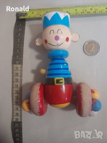 Стара соц дървена играчка, човече, снимка 4 - Антикварни и старинни предмети - 43728717