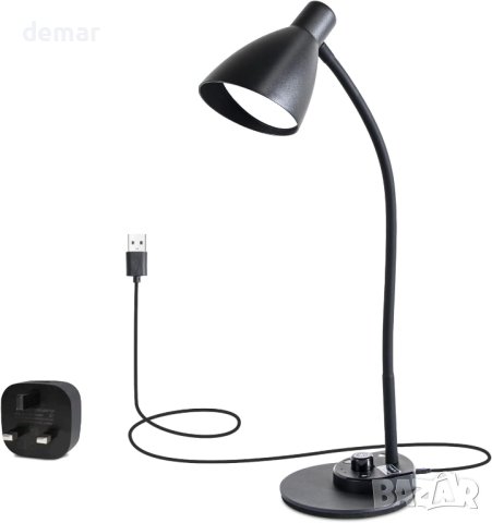 Настолна лампа ISeebaibi, 10 W, 1000 лумена, включен адаптер (черна), снимка 1 - Настолни лампи - 43774004