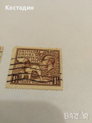 Пощенска марка 2бр-Великобритания 1924, снимка 3 - Филателия - 43336067