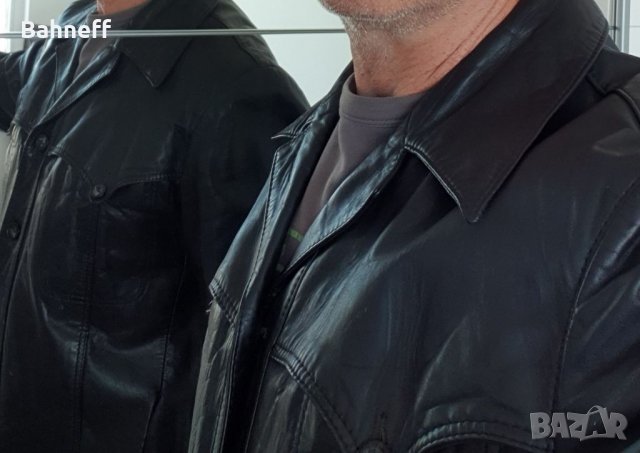 Яке естествена кожа и дънки, снимка 1