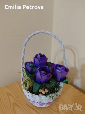 кошница с цветя, снимка 2 - Декорация за дома - 52891137