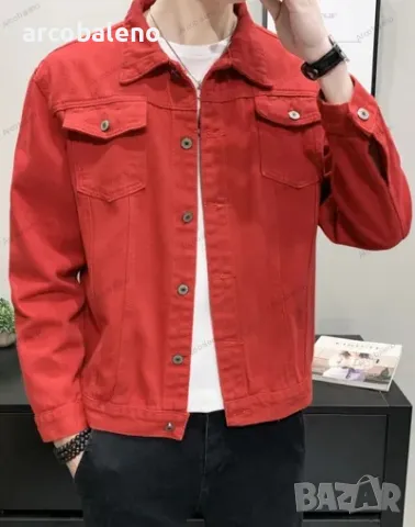 Мъжко стилно дънково яке, 5цвята, снимка 3 - Якета - 41898991