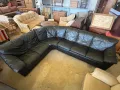 Ъглов / Прав диван - Естествена кожа , снимка 1