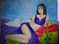 картина на жена - маслени бои, снимка 1 - Картини - 43596509