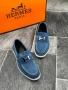 Hermes Мъжки Сини Мокасини Естествена Кожа Хермес Код E537, снимка 2