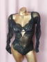  Резервирани NOIR 80 C Черно дантелено боди с дълъг ръкав , снимка 4