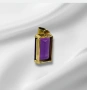 Златен медальон с аметист – 18K, снимка 2