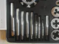 НОВ ПЪЛЕН КОМПЛЕКТ РЕЗБОНАРЕЗНИ МЕТЧИЦИ И ПЛАШКИ М3-М12 В МЕТАЛНА КУТИЯ PARKSIDE ЗА РЕЗБИ, снимка 13