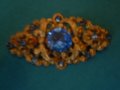 антикварна брошка  сини кристали , снимка 8