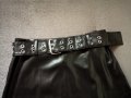 Дамска къса кожена пола с висока талия и колан р-р S, снимка 6