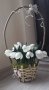 Кошничка с кокичета за 8-ми март , снимка 1 - Изкуствени цветя - 39551800