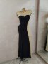 Higrе 40 Черна ,дълга официална рокля с златиста мрежа, снимка 3