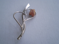 Ръчно изработена брошка с кехлибар, снимка 4