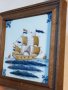 Холандско порцеланово пано за стена кораб   11/1, снимка 2
