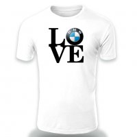 Мъжка тениска BMW LOVE white, снимка 4 - Тениски - 32569680