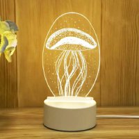 3D Лампа LED Холограмна нощна лампа , снимка 7 - Настолни лампи - 44106450