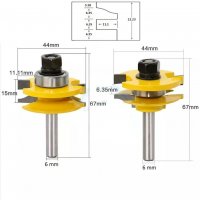 Фрезери комплект за сглобки , захват 6 mm, дебелина на детайла 22,2 мм, снимка 2 - Други машини и части - 35549817