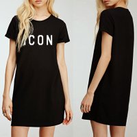 Дамска тениска рокля ICON DRESS, 2 цвята. Или по ТВОЙ дизайн!, снимка 2 - Рокли - 37547214