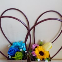Чантичка със сапунени цветя,страхотен подарък за 8-ми март, снимка 2 - Декорация за дома - 35501133