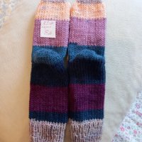 Ръчно плетени детски чорапи, ходило 21 см., снимка 1 - Чорапи - 43128157