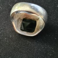 мъжки сребърен пръстен с оникс, снимка 3 - Пръстени - 32765801