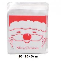 Лице Дядо Коледа опаковъчни пликчета торбички за дребни сладки или др., снимка 1 - Други - 26878415