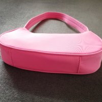 Текстилна малка дамска чанта за рамо в розов цвят, снимка 10 - Чанти - 43734395