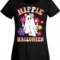 Дамска тениска Hippie Halloween,Halloween,Хелоуин,Празник,Забавление,Изненада,Обичаи,, снимка 2 - Тениски - 38146774